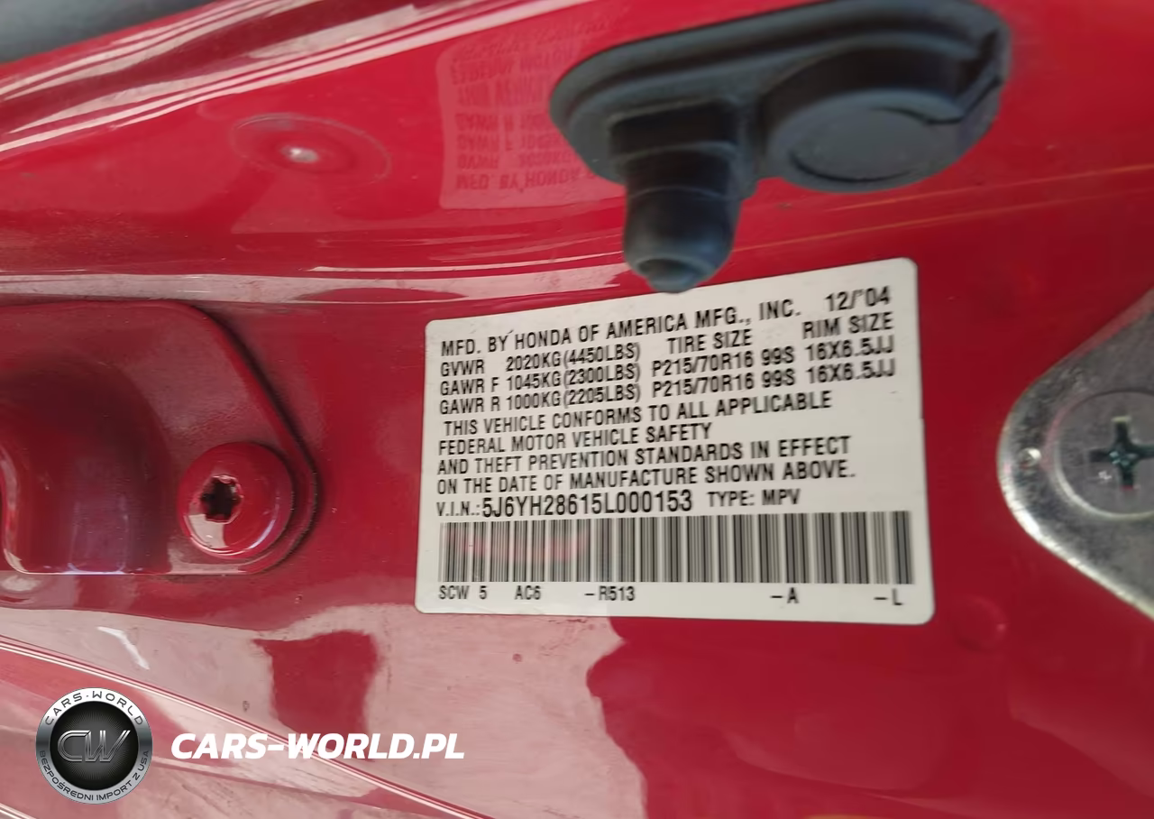 2005 Honda Element Ex VIN:5J6YH28615L000153 - 9