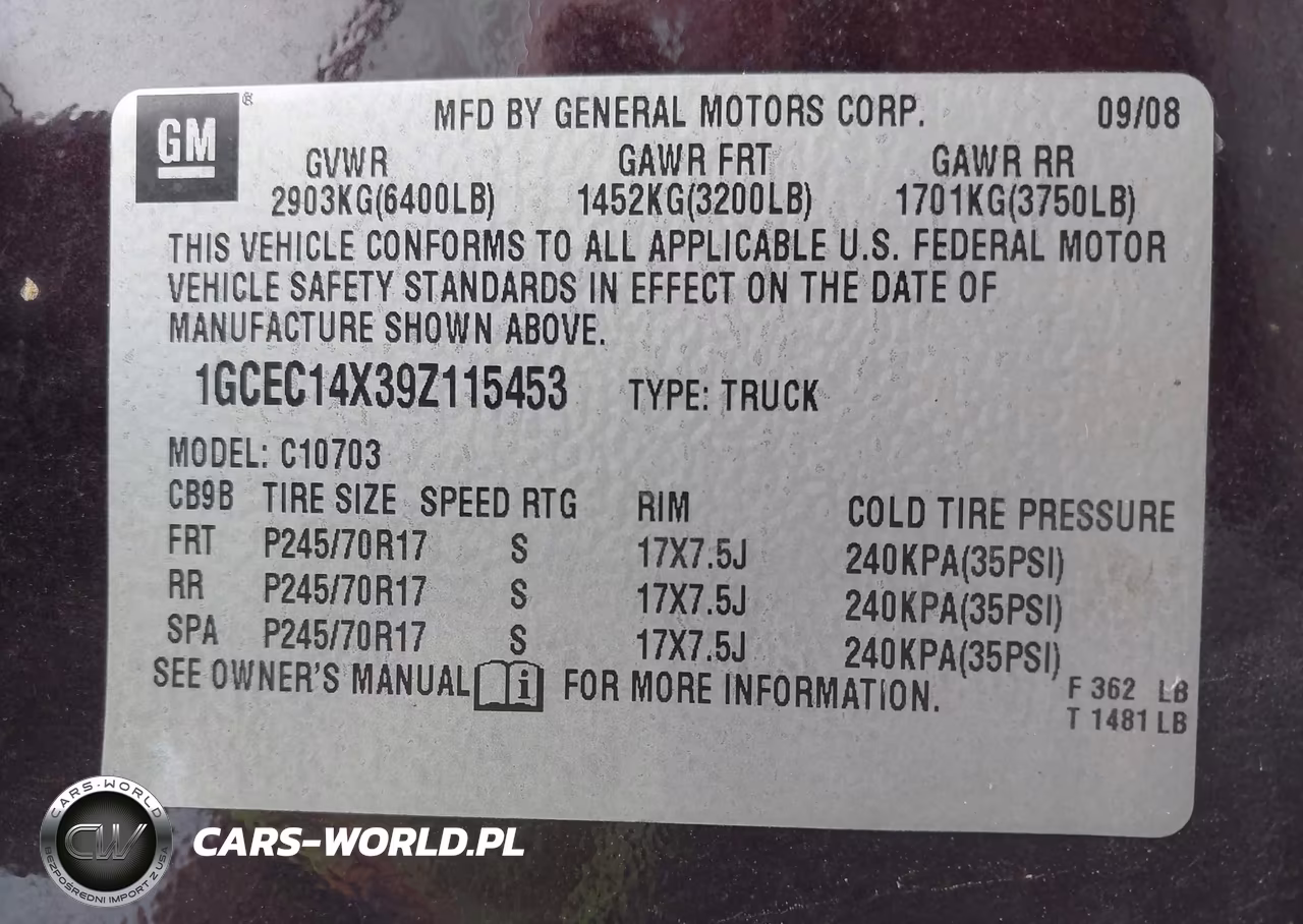2009 Chevrolet Silverado 1500 Work Truck VIN:1GCEC14X39Z115453 - 9