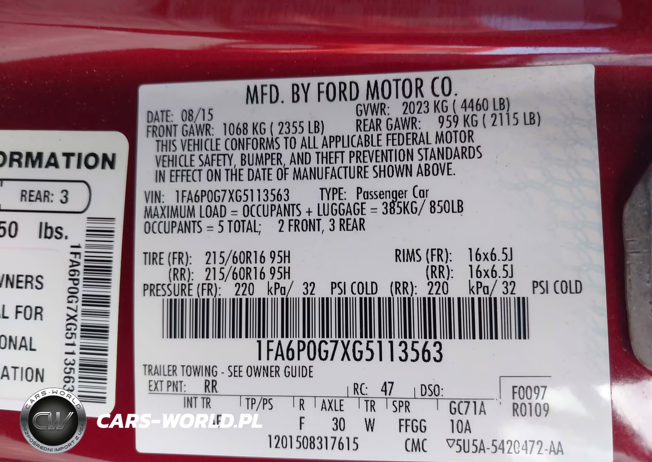 2016 Ford Fusion S VIN:1FA6P0G7XG5113563 - 9