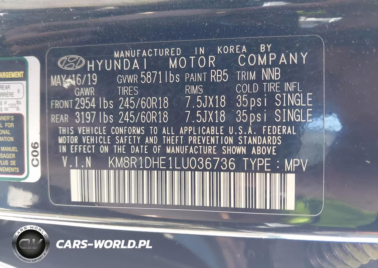 2020 Hyundai Palisade Se VIN:KM8R1DHE1LU036736 - 9