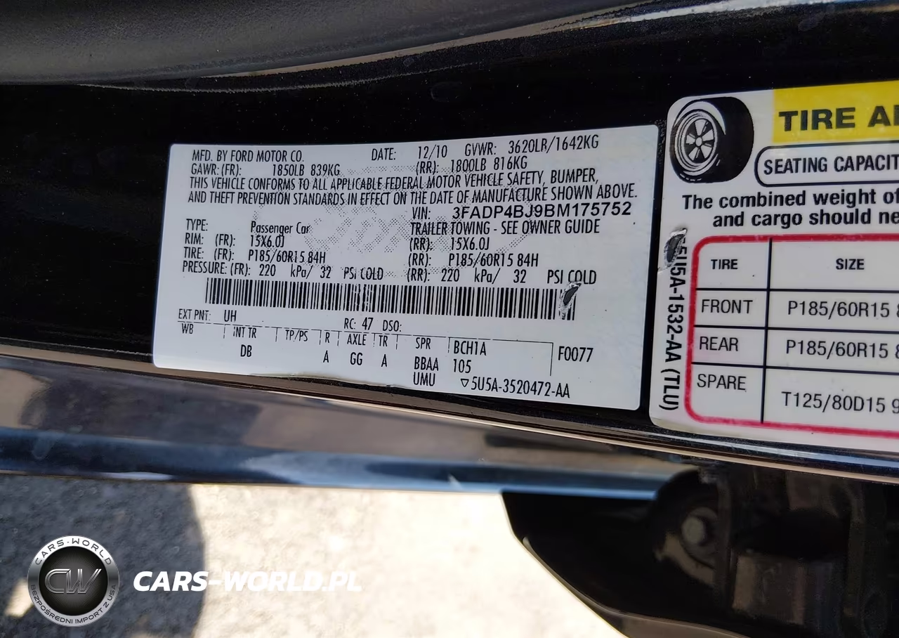 2011 Ford Fiesta Se VIN:3FADP4BJ9BM175752 - 9