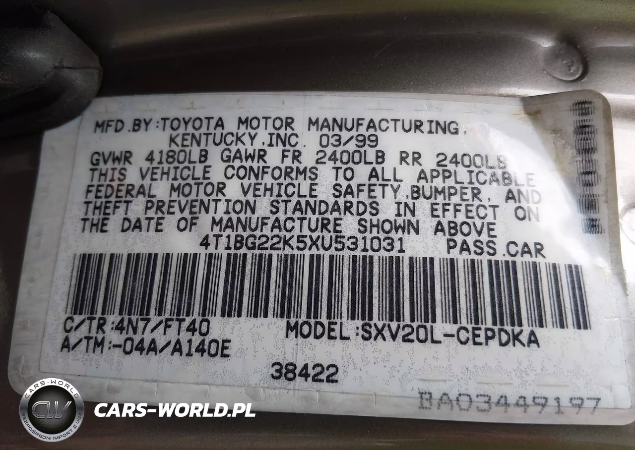 1999 Toyota Camry Ce VIN:4T1BG22K5XU531031 - 9