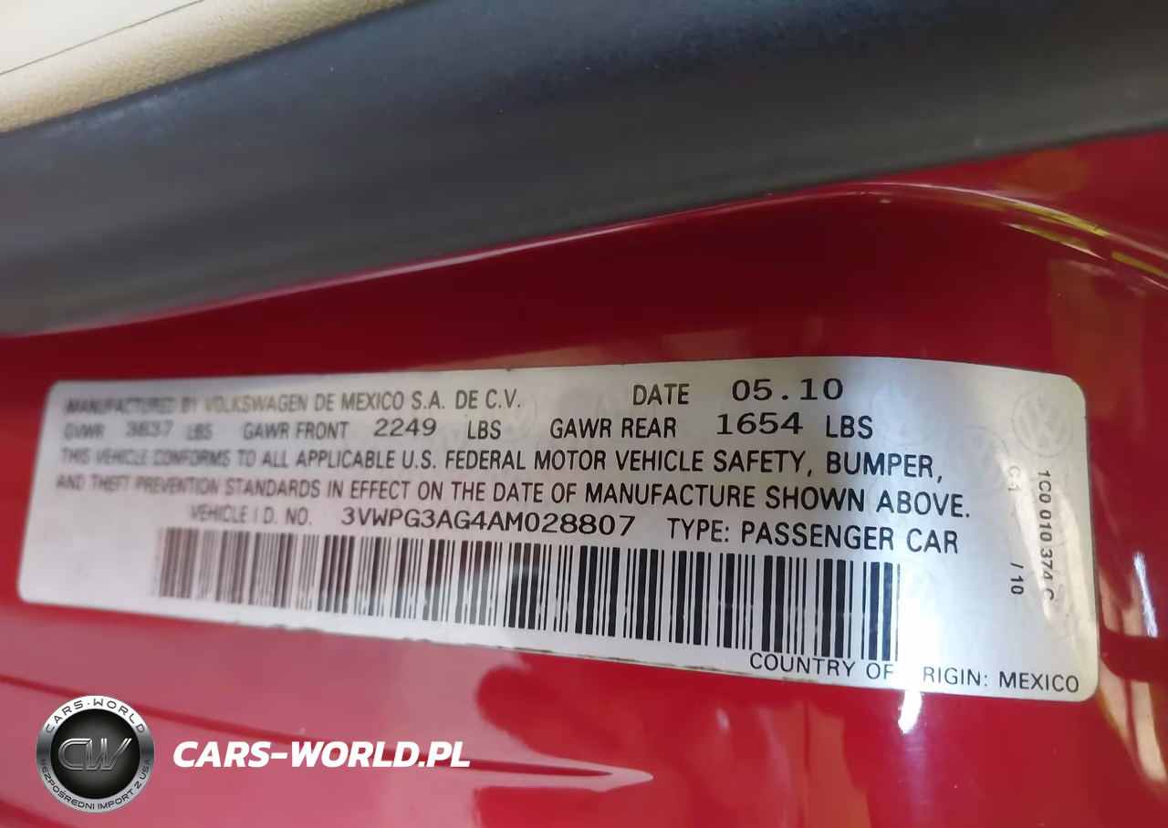 2010 Volkswagen New Beetle 2.5L VIN:3VWPG3AG4AM028807 - 9