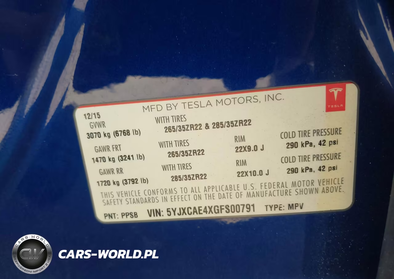 2016 Tesla Model X VIN:5YJXCAE4XGFS00791 - 9