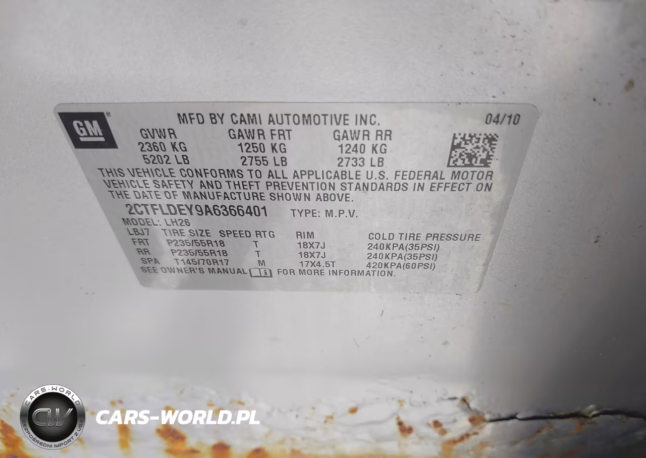 2010 GMC Terrain Sle-2 VIN:2CTFLDEY9A6366401 - 9