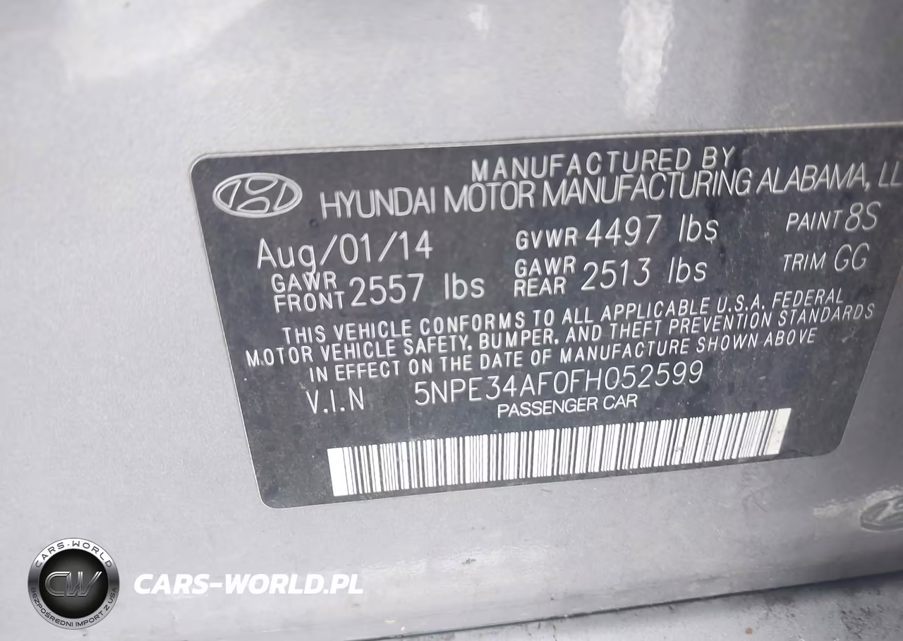 2015 Hyundai Sonata Sport VIN:5NPE34AF0FH052599 - 9
