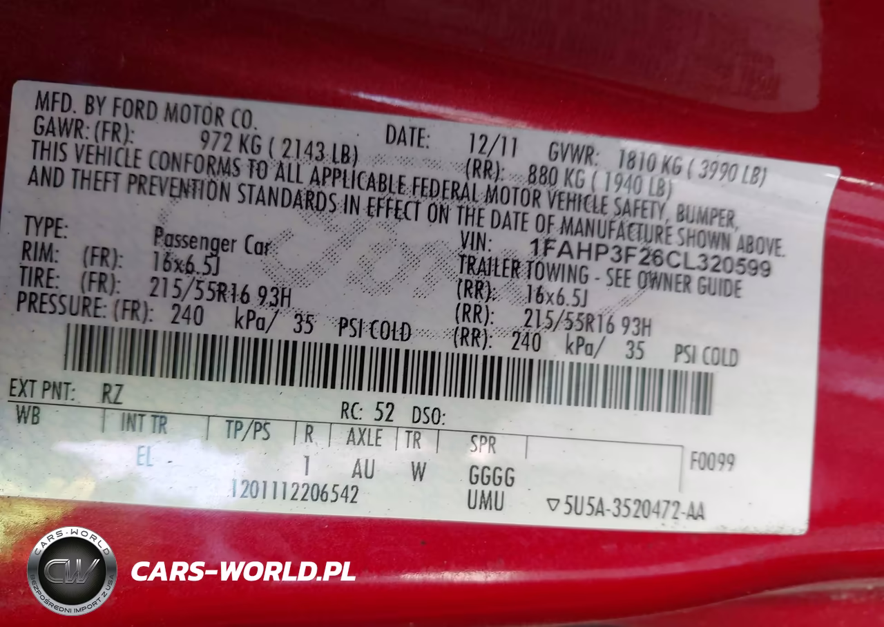 2012 Ford Focus Se VIN:1FAHP3F26CL320599 - 9
