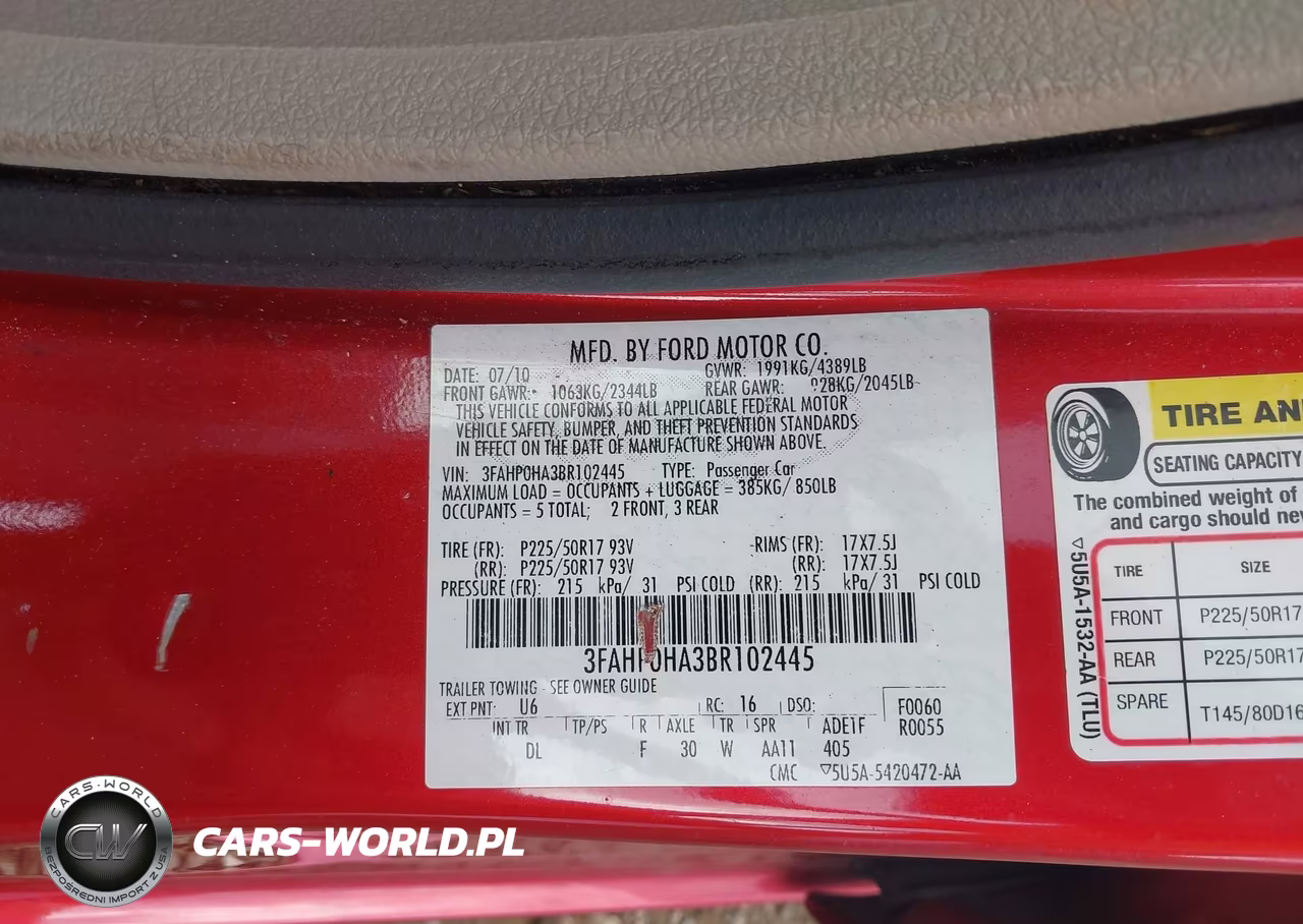 2011 Ford Fusion Se VIN:3FAHP0HA3BR102445 - 9