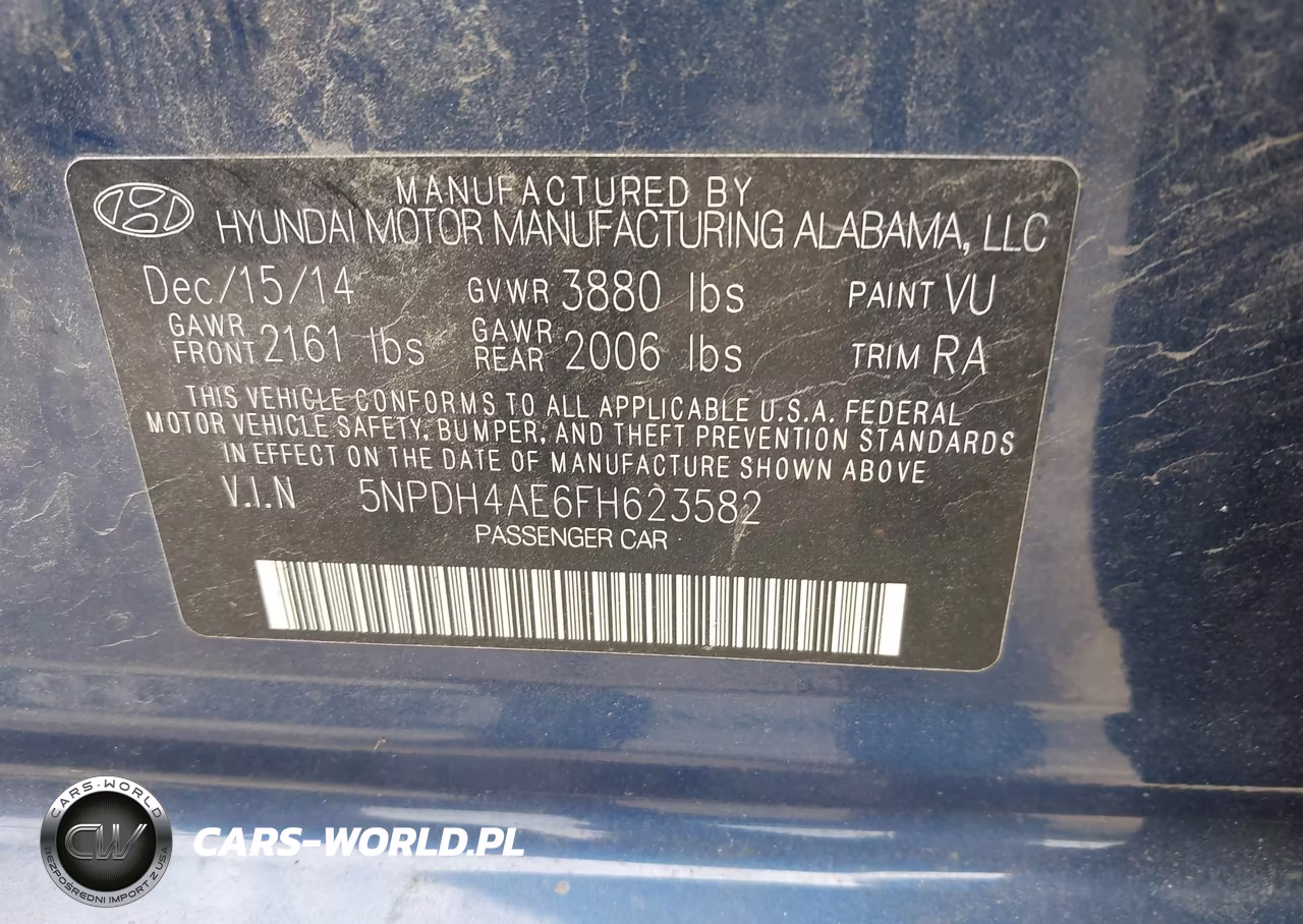 2015 Hyundai Elantra Se VIN:5NPDH4AE6FH623582 - 9