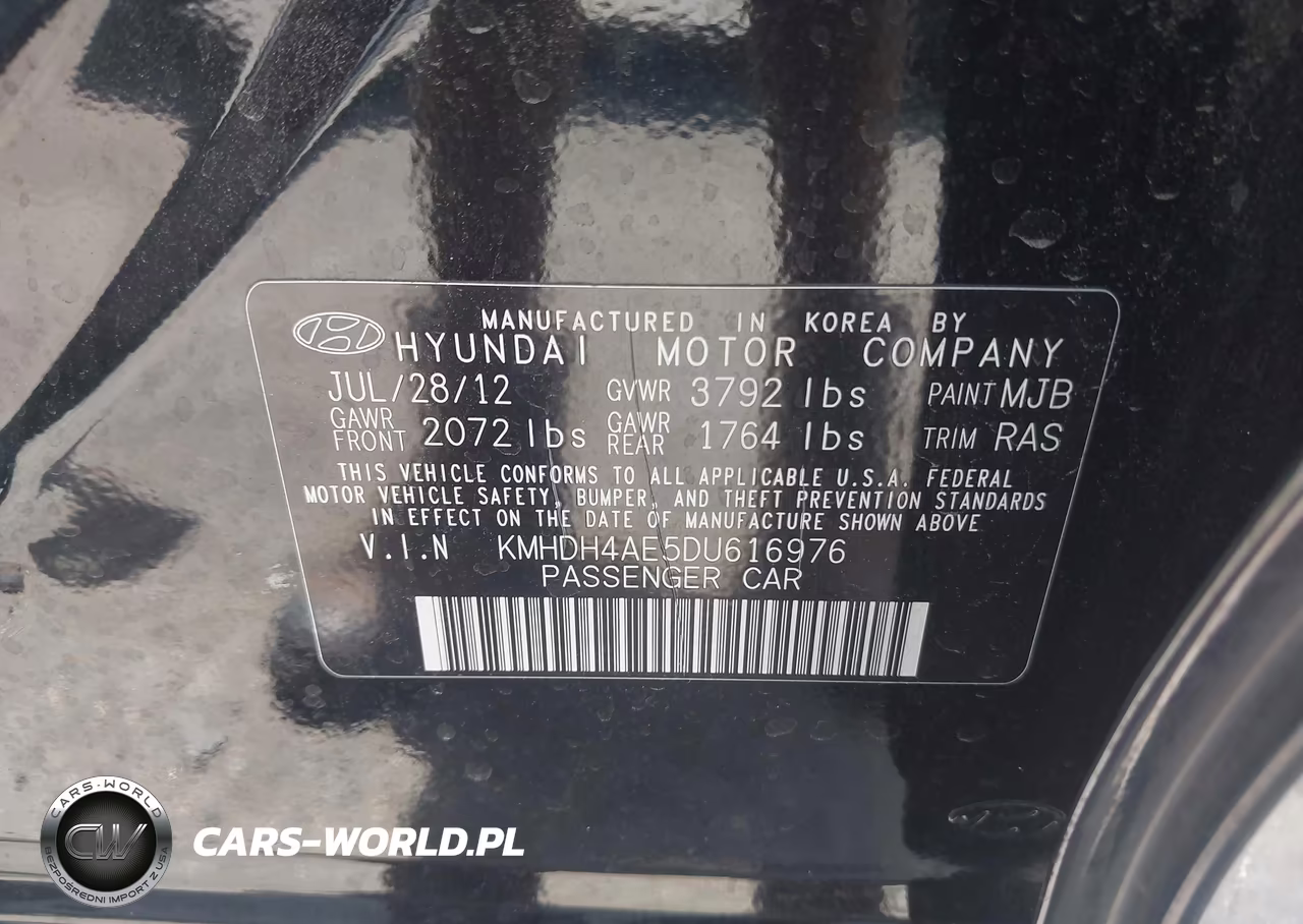 2013 Hyundai Elantra Limited VIN:KMHDH4AE5DU616976 - 9