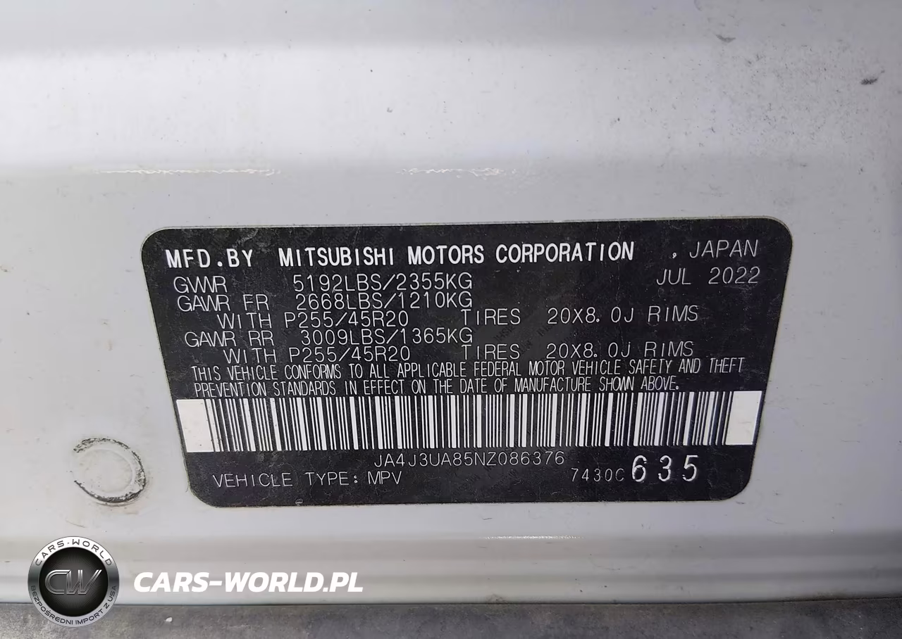 2022 Mitsubishi Outlander Black Edition 2Wd-Se 2.5 2Wd-Se Launch Edition 2Wd VIN:JA4J3UA85NZ086376 - 9