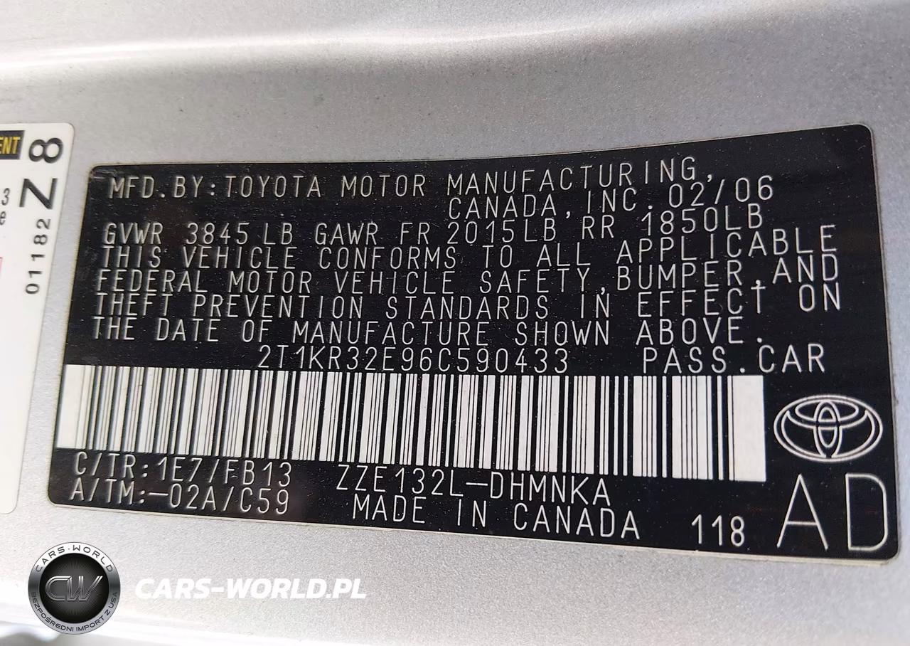 2006 Toyota Matrix Xr VIN:2T1KR32E96C590433 - 9