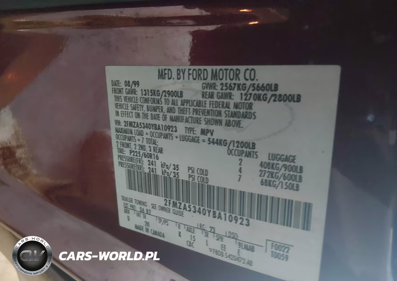 2000 Ford Windstar Limited-Sel VIN:2FMZA5340YBA10923 - 9