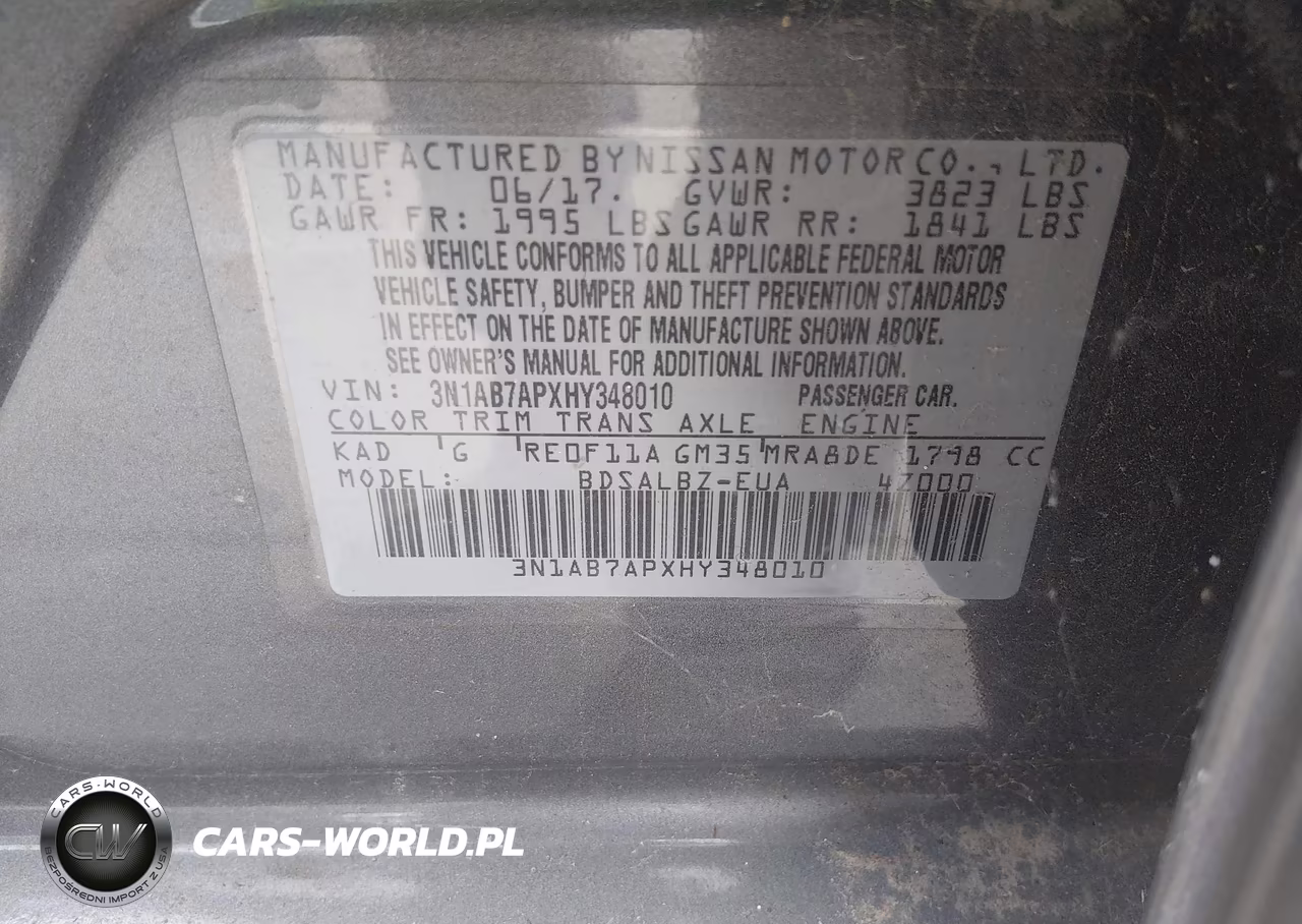 2017 Nissan Sentra S VIN:3N1AB7APXHY348010 - 9