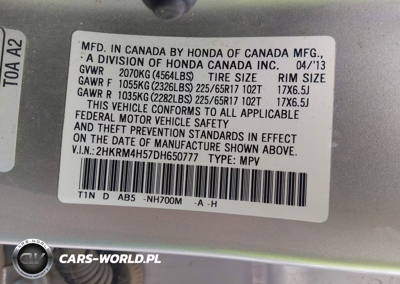 2013 Honda Cr-V Ex VIN:2HKRM4H57DH650777 - 9