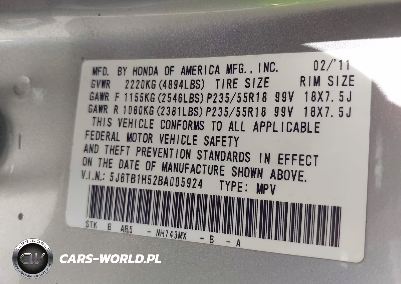 2011 Acura Rdx VIN:5J8TB1H52BA005924 - 9