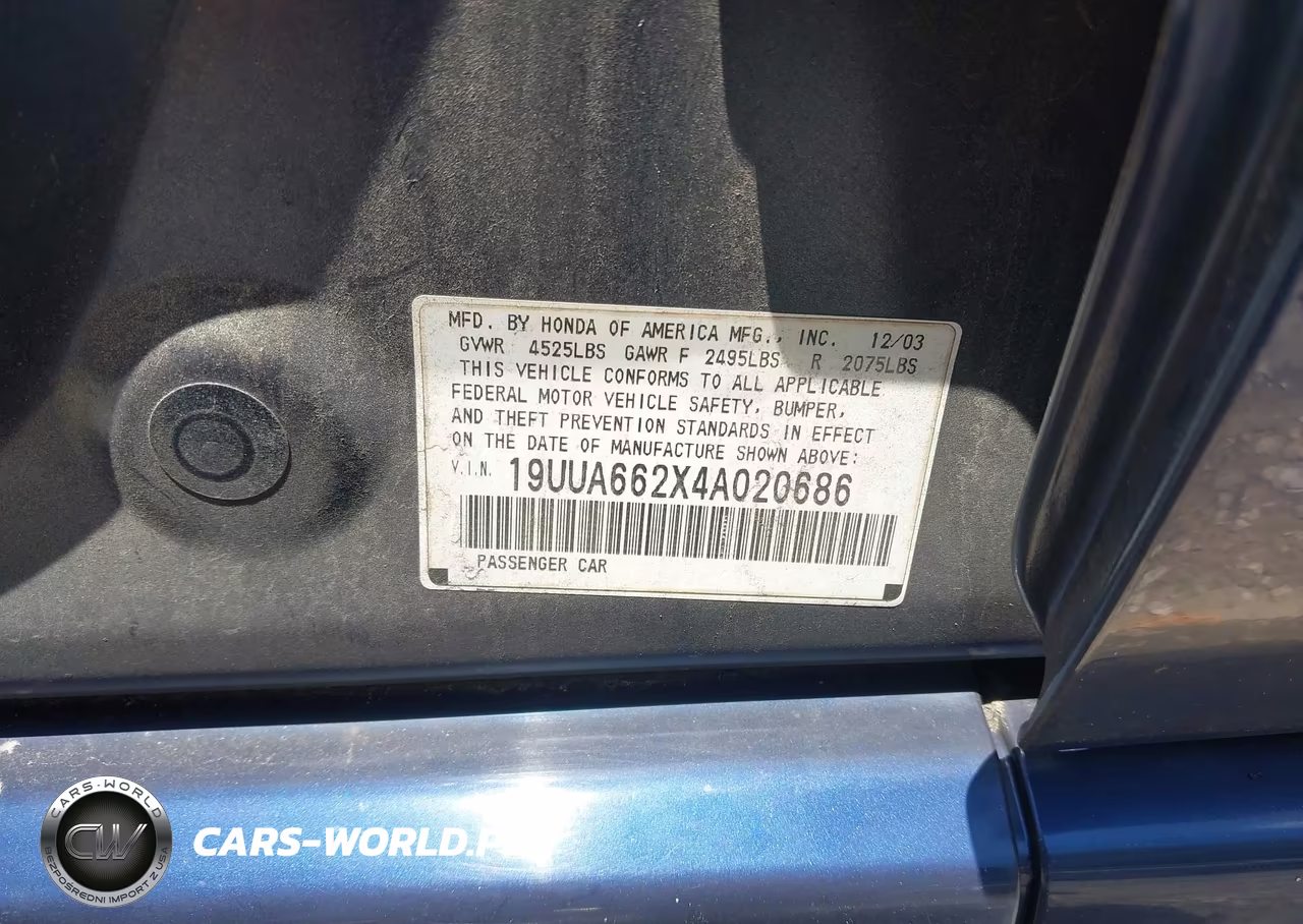 2004 Acura Tl VIN:19UUA662X4A020686 - 9