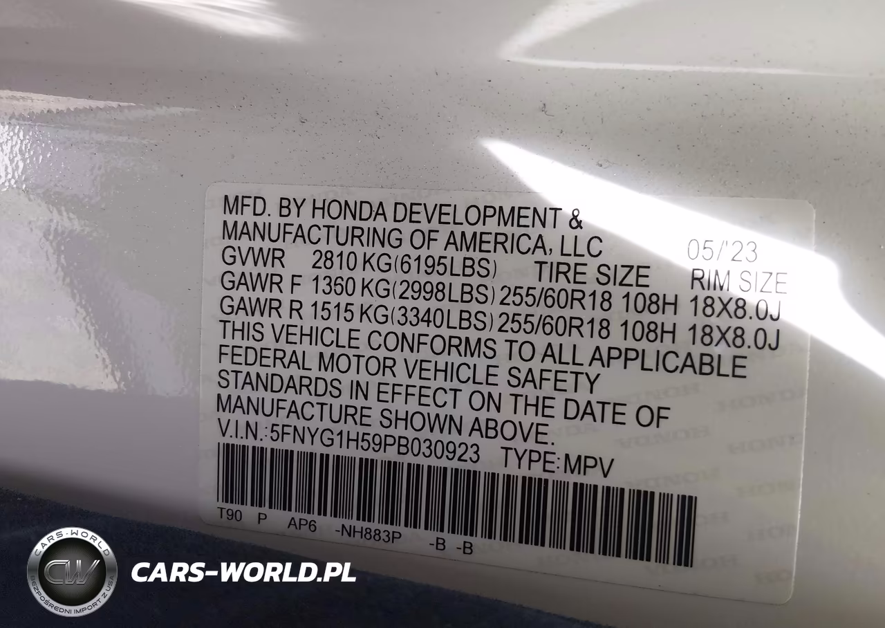 2023 Honda Pilot Awd Ex-L 7 Passenger VIN:5FNYG1H59PB030923 - 9