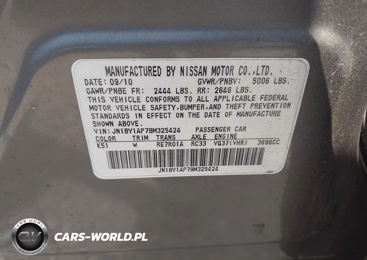 2011 Infiniti M37 VIN:JN1BY1AP7BM325424 - 9