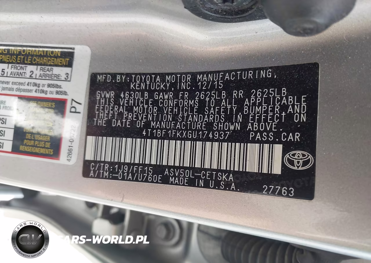 2016 Toyota Camry Se VIN:4T1BF1FKXGU174937 - 9