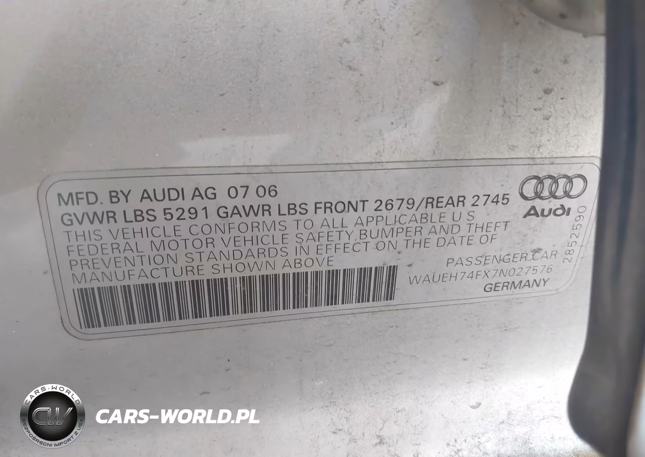 2007 Audi A6 3.2 VIN:WAUEH74FX7N027576 - 9