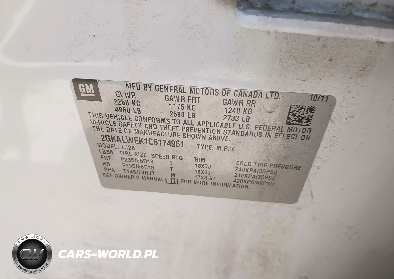 2012 GMC Terrain Slt-2 VIN:2GKALWEK1C6174961 - 9