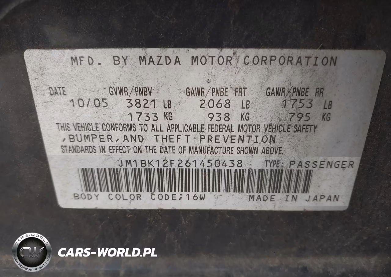 2006 Mazda Mazda3 I Touring VIN:JM1BK12F261450438 - 9