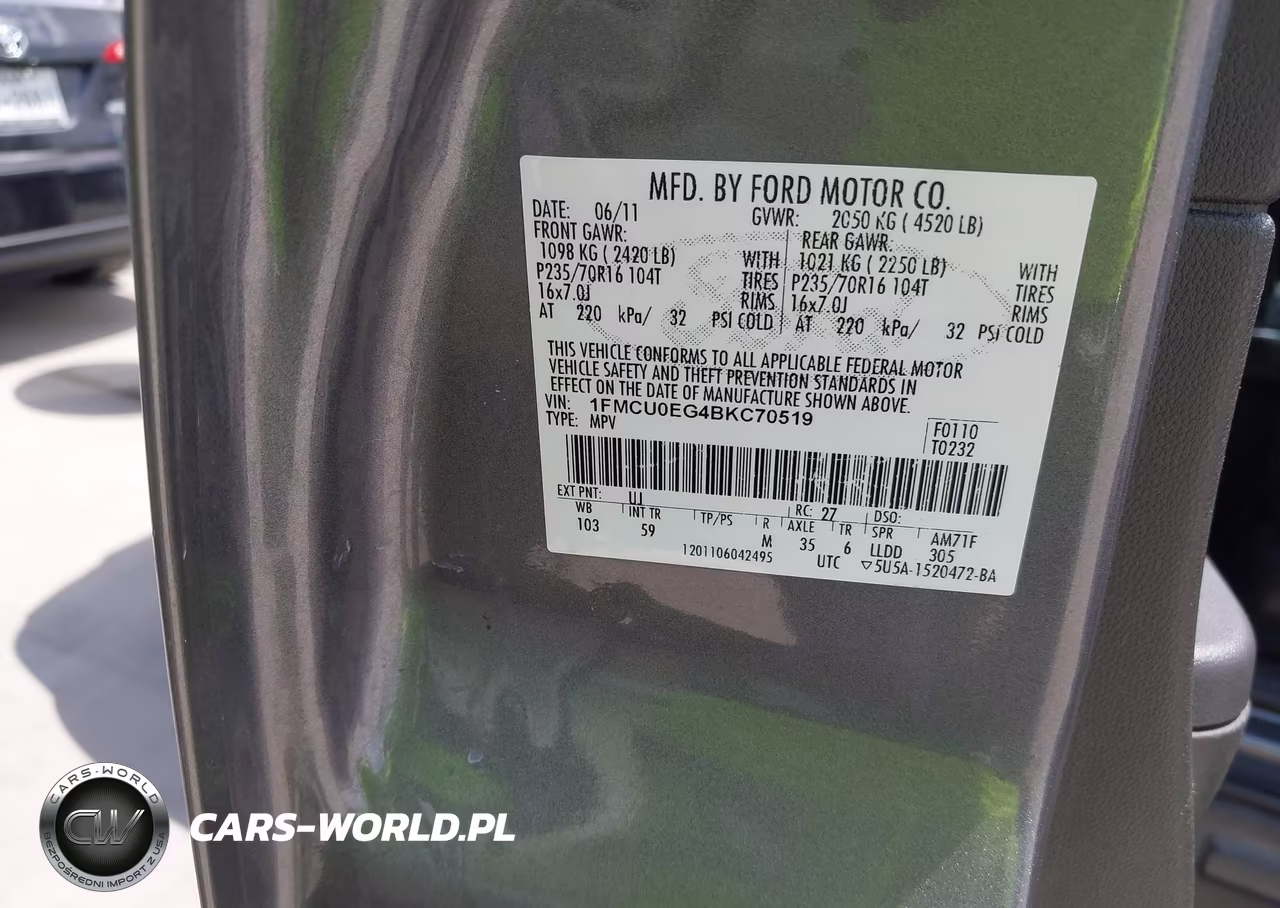 2011 Ford Escape Limited VIN:1FMCU0EG4BKC70519 - 9