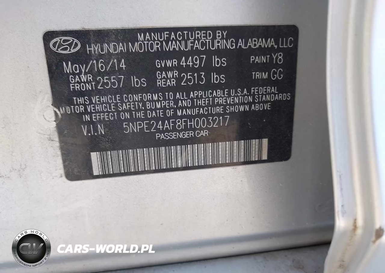 2015 Hyundai Sonata Se VIN:5NPE24AF8FH003217 - 9