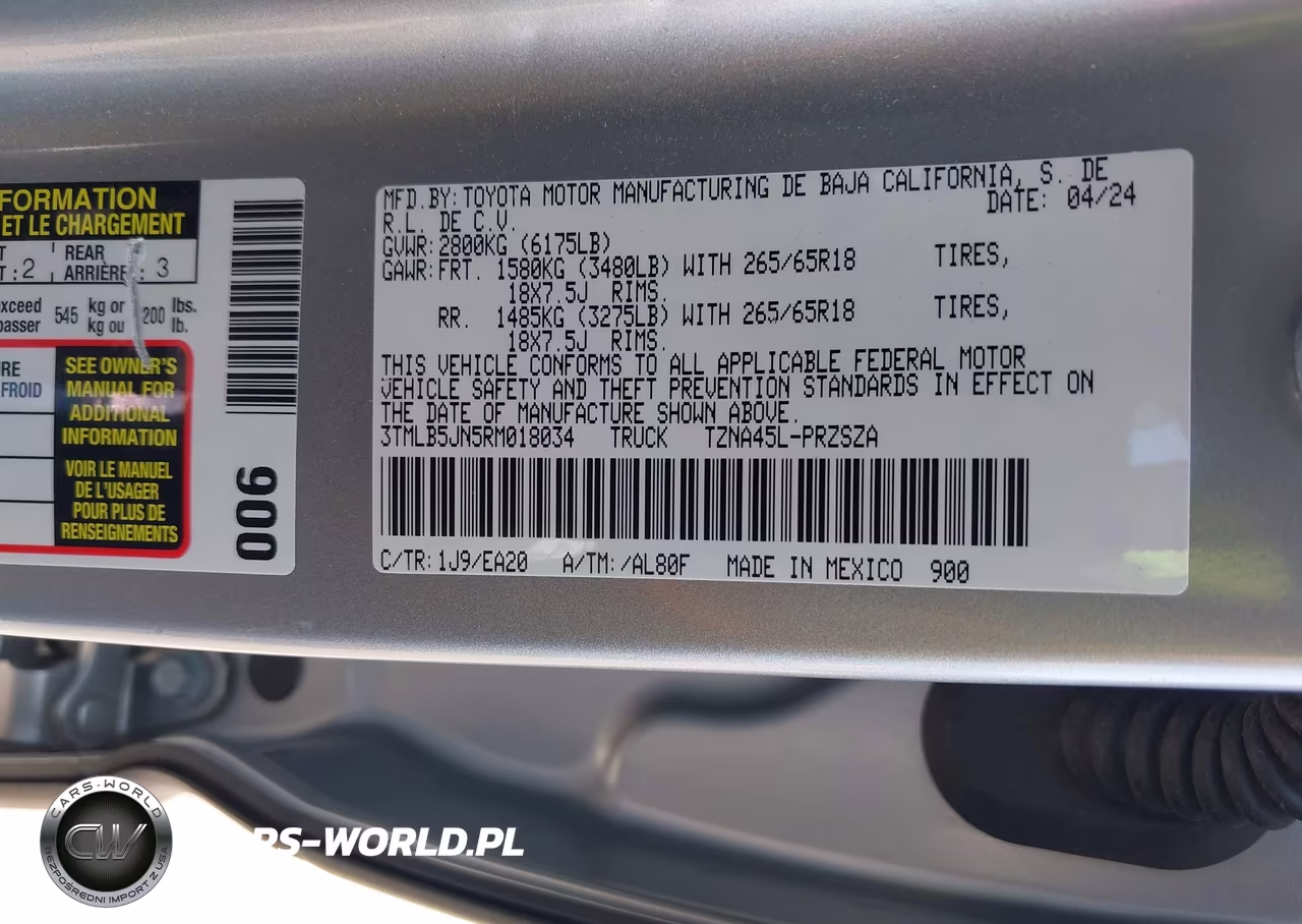 2024 Toyota Tacoma Trd Sport VIN:3TMLB5JN5RM018034 - 9