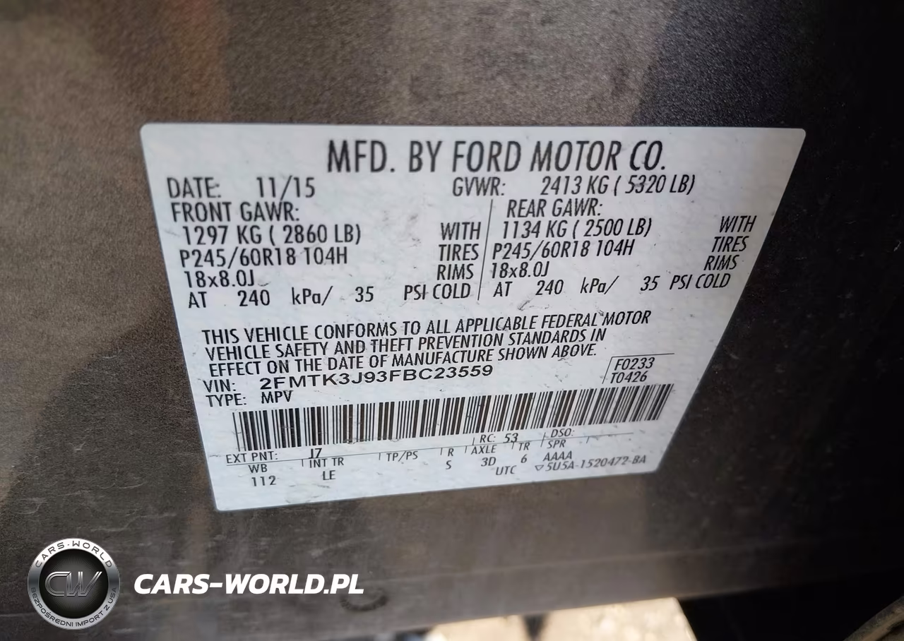 2015 Ford Edge Sel VIN:2FMTK3J93FBC23559 - 9