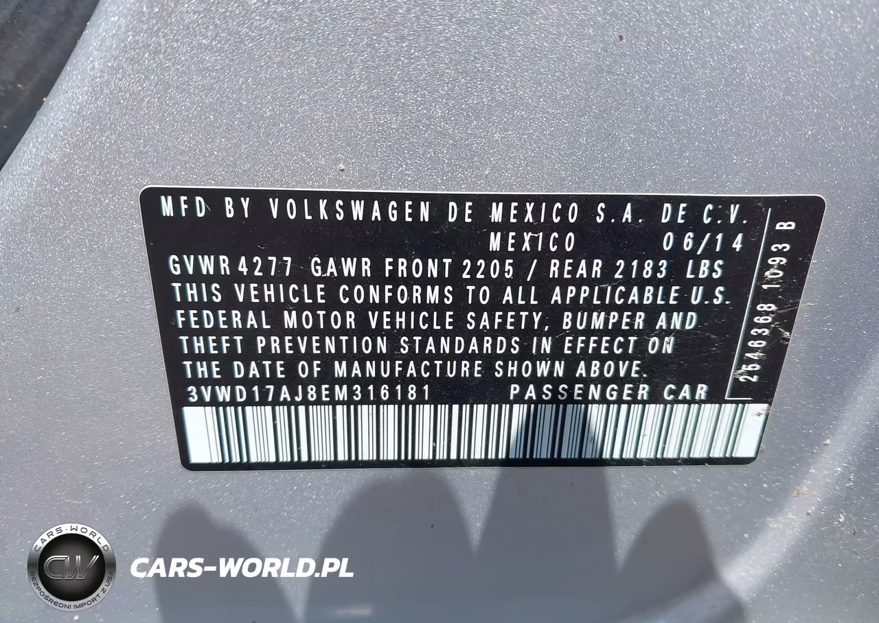 2014 Volkswagen Jetta 1.8T Se VIN:3VWD17AJ8EM316181 - 9