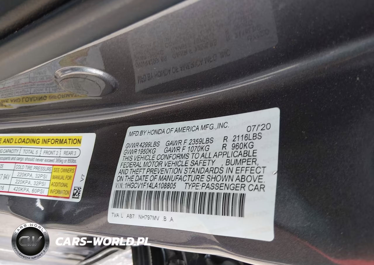2020 Honda Accord Lx VIN:1HGCV1F14LA108805 - 9