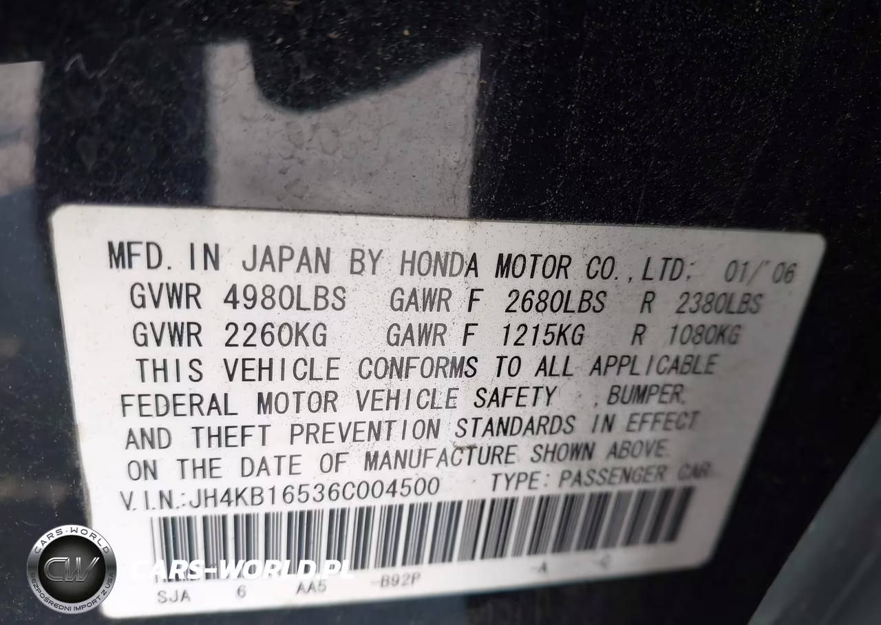 2006 Acura Rl 3.5 VIN:JH4KB16536C004500 - 9