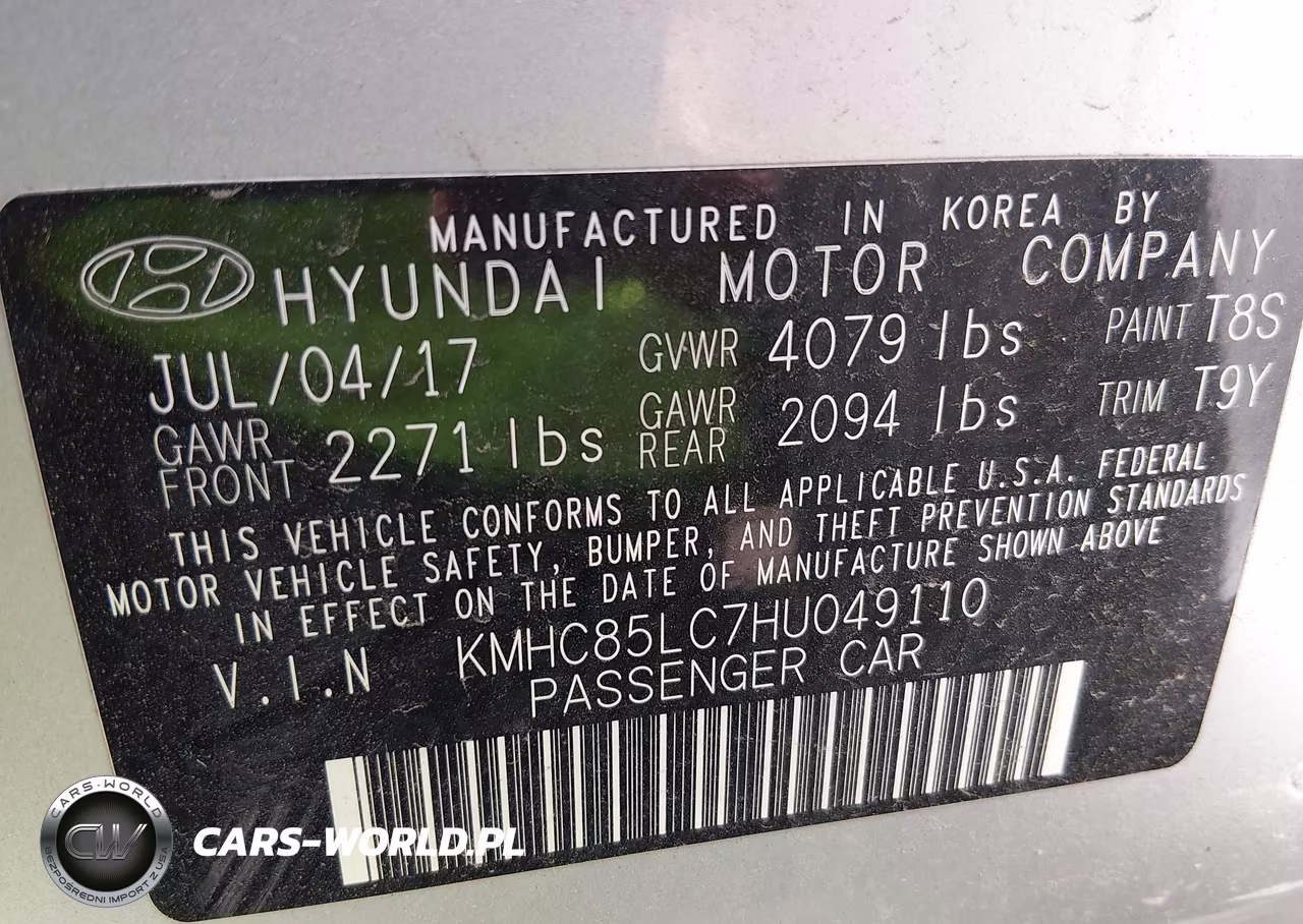 2017 Hyundai Ioniq Hybrid Limited VIN:KMHC85LC7HU049110 - 9