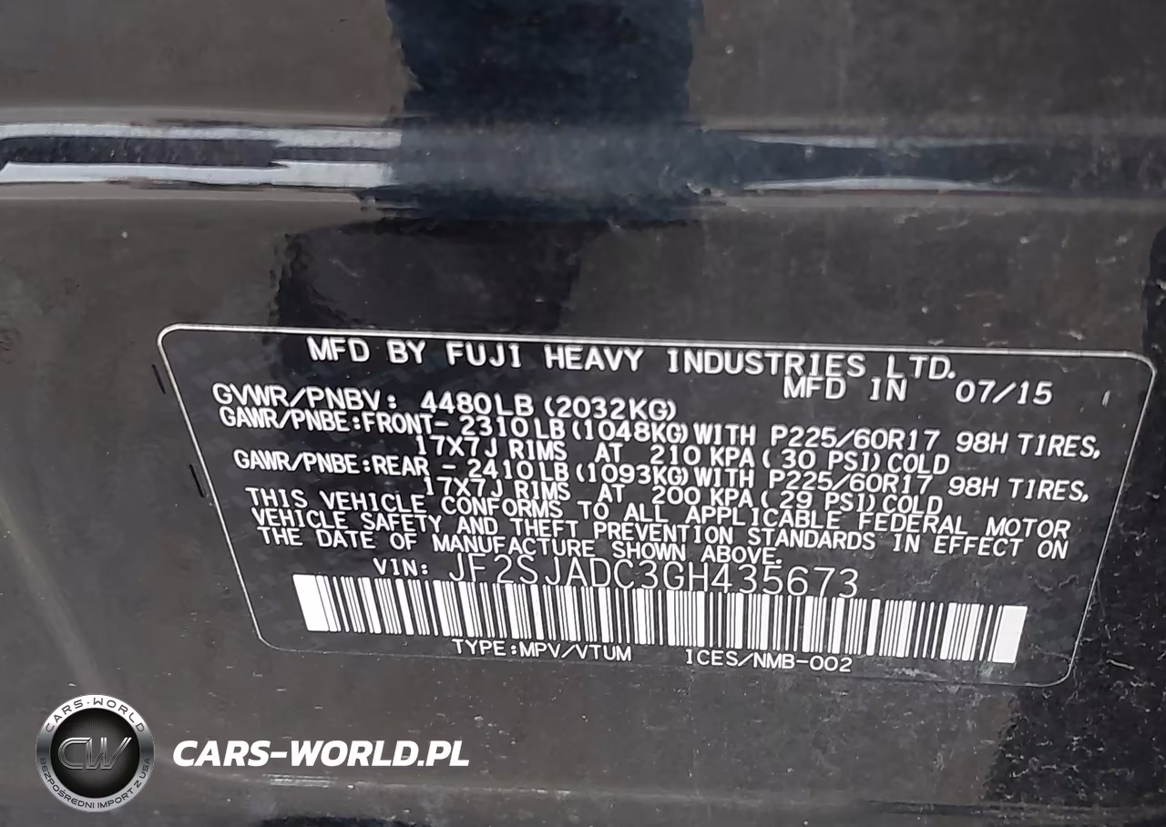 2016 Subaru Forester 2.5I Premium VIN:JF2SJADC3GH435673 - 9