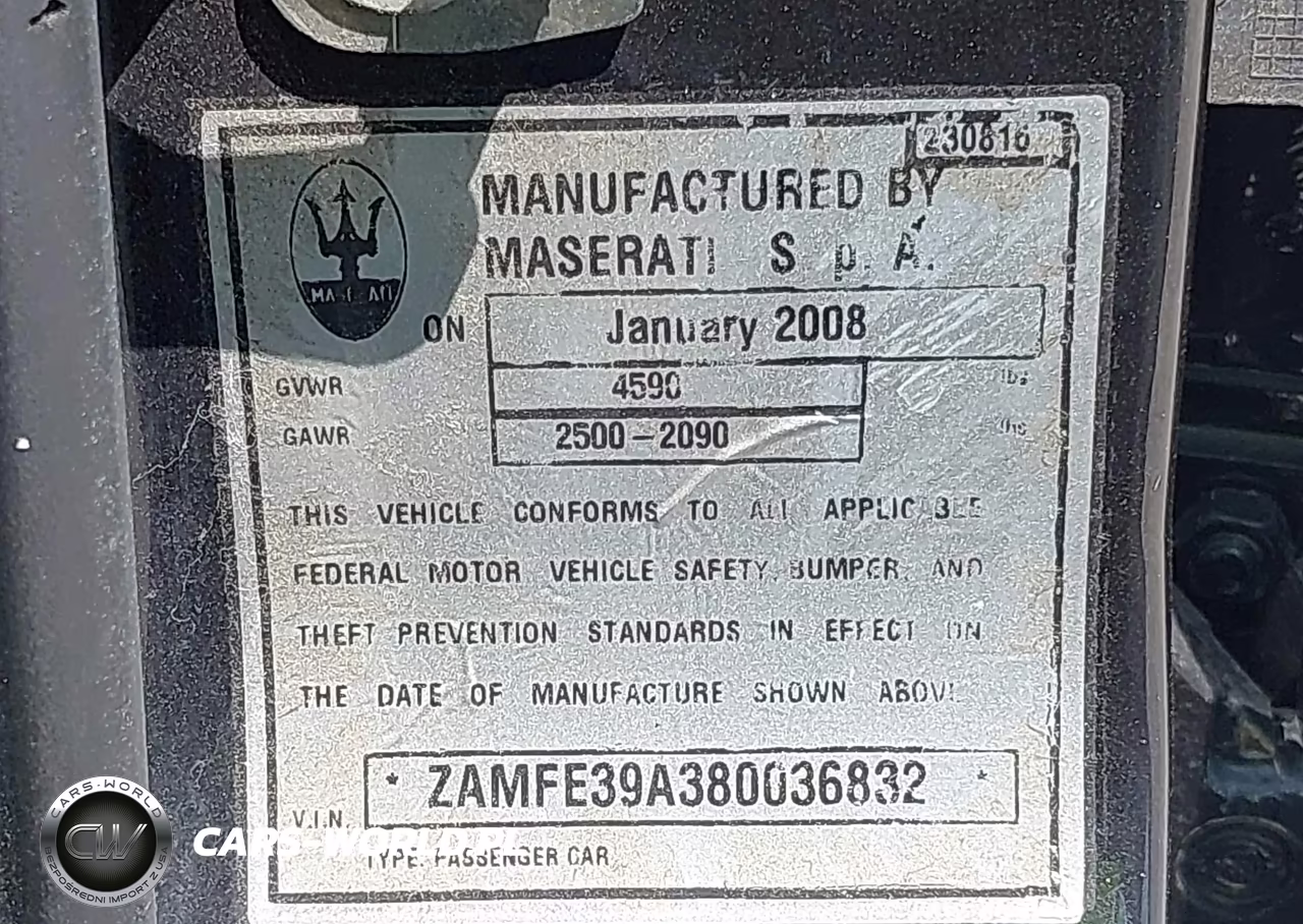 2008 Maserati Quattroporte VIN:ZAMFE39A380036832 - 9