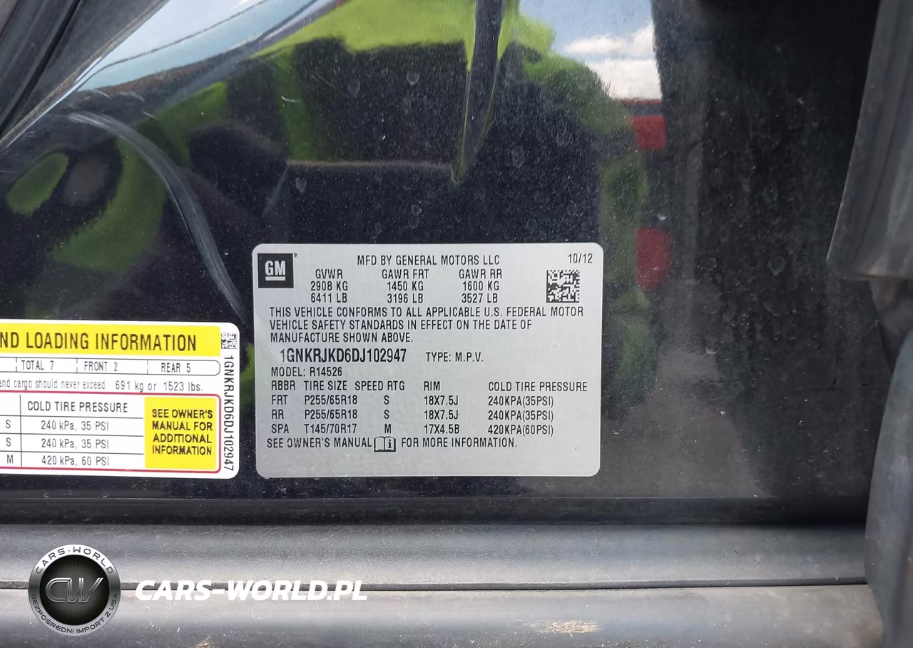2013 Chevrolet Traverse 2Lt VIN:1GNKRJKD6DJ102947 - 9
