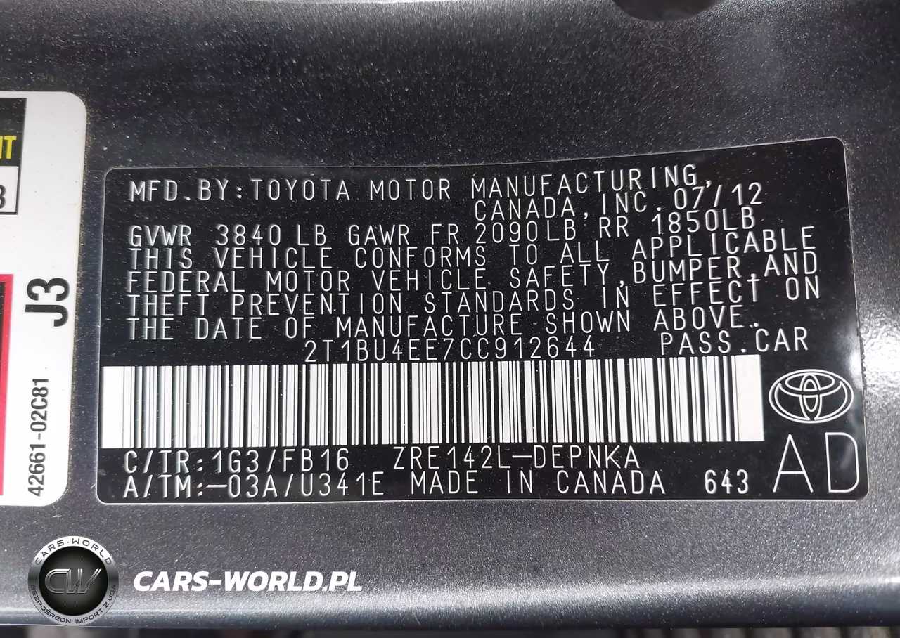 2012 Toyota Corolla Le VIN:2T1BU4EE7CC912644 - 9