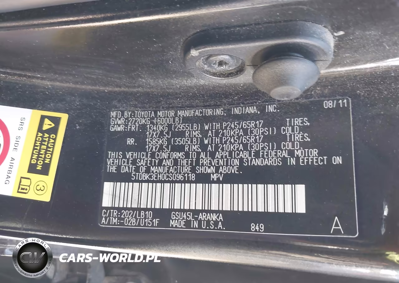 2012 Toyota Highlander Se V6 VIN:5TDBK3EH0CS096118 - 9