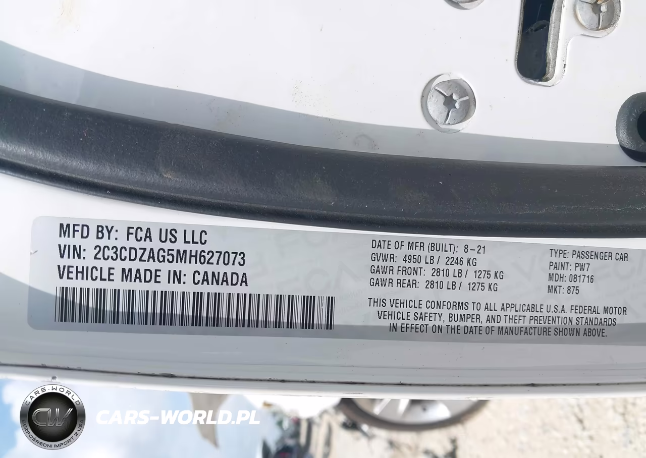 2021 Dodge Challenger Sxt VIN:2C3CDZAG5MH627073 - 9