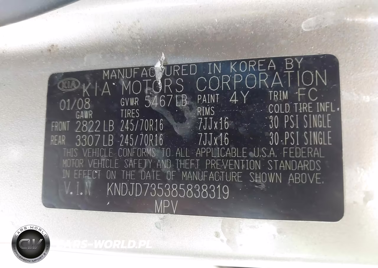 2008 Kia Sorento Lx Base VIN:KNDJD735385838319 - 9