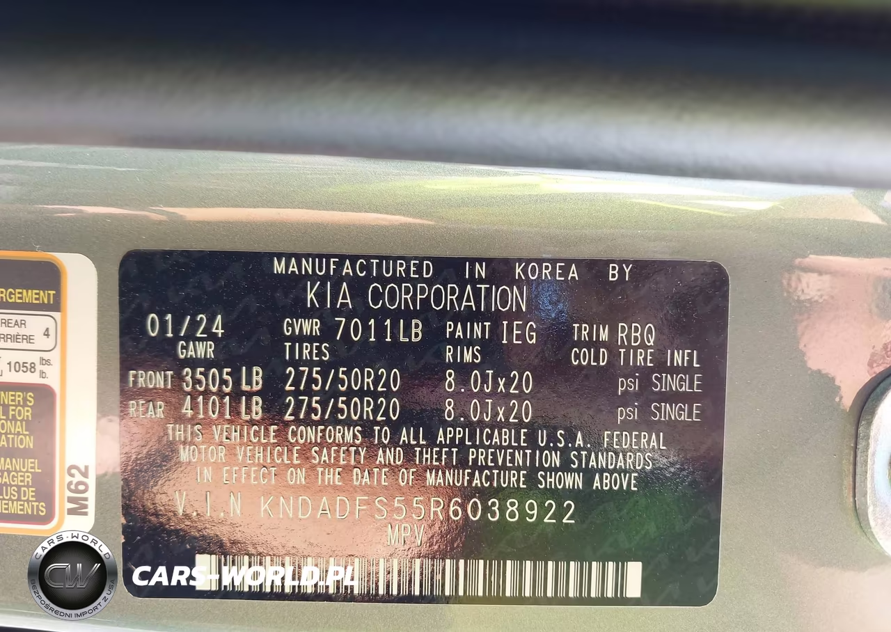 2024 Kia Ev9 Land VIN:KNDADFS55R6038922 - 9