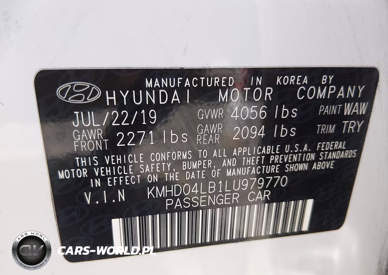 2020 Hyundai Elantra Sport VIN:KMHD04LB1LU979770 - 9