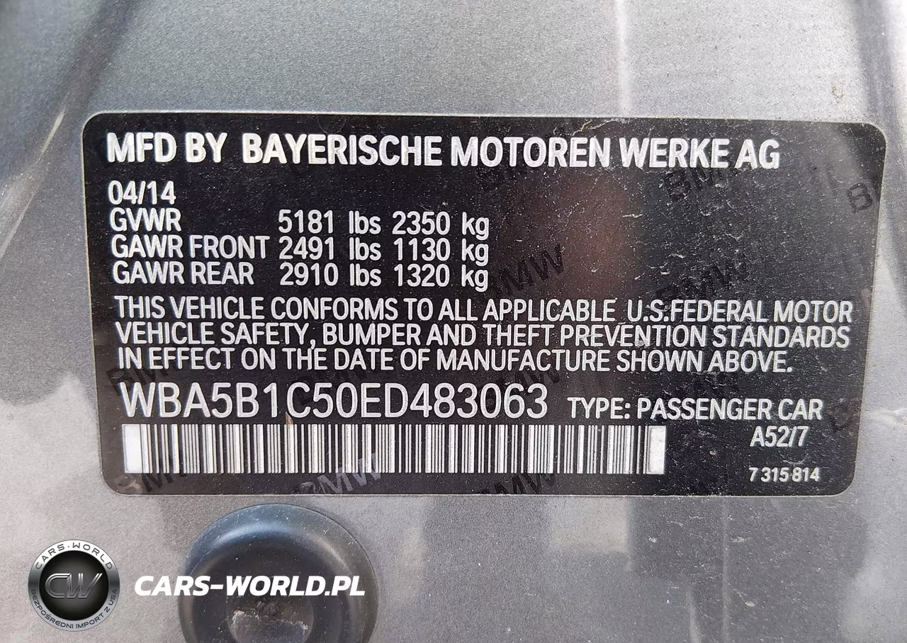 2014 BMW 535I VIN:WBA5B1C50ED483063 - 9