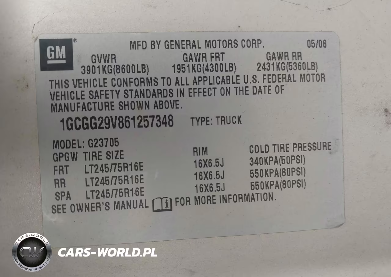 2006 Chevrolet Express Cargo Van Work Van VIN:1GCGG29V861257348 - 9