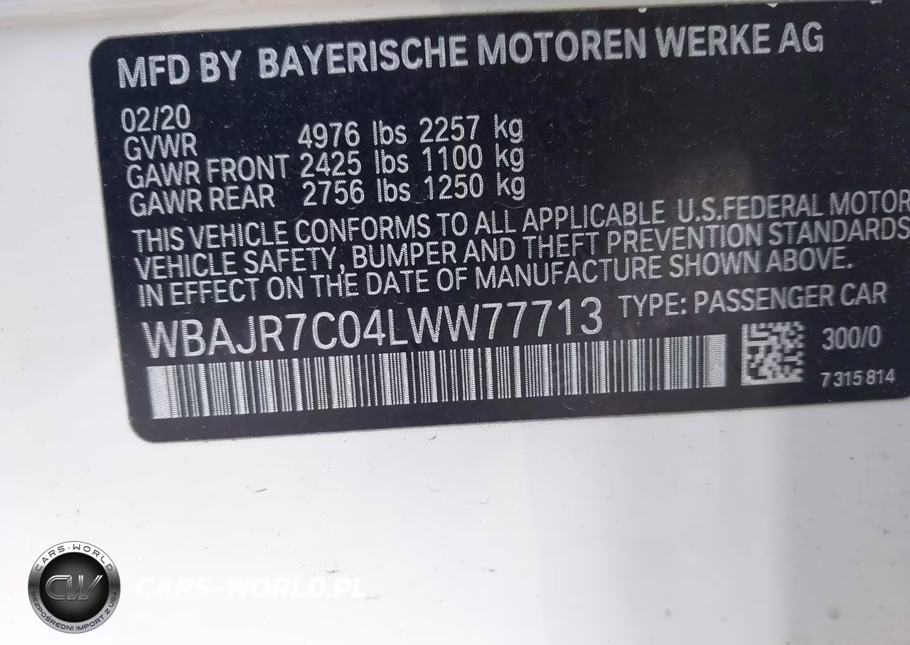 2020 BMW 530I xDrive VIN:WBAJR7C04LWW77713 - 9