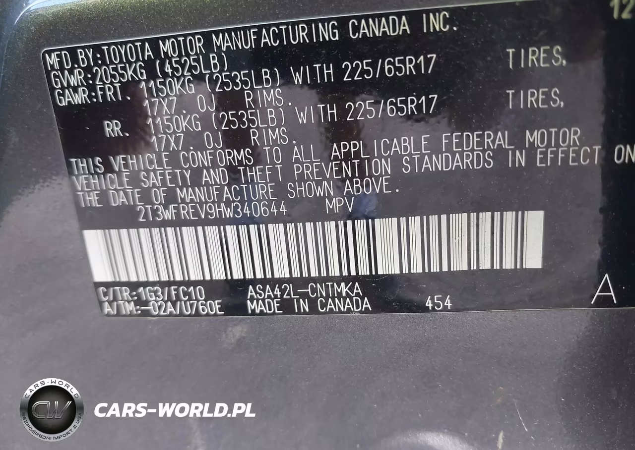 2017 Toyota Rav4 Xle VIN:2T3WFREV9HW340644 - 9