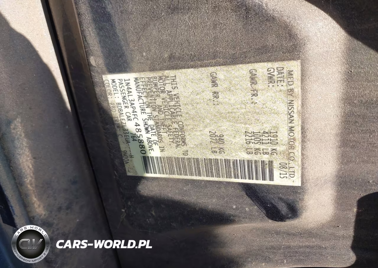 2015 Nissan Altima 2.5 S VIN:1N4AL3AP4FC485880 - 9