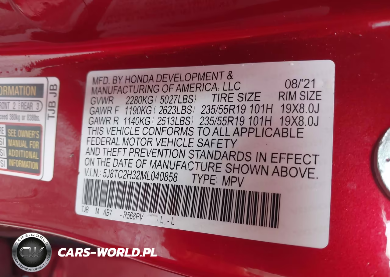 2021 Acura Rdx Standard VIN:5J8TC2H32ML040858 - 9